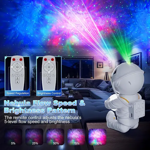 Проектор Astronaut Galaxy Astronaut Star Projector Light 8 режимів проекційної лампи, Обертання на 360° - фото 4