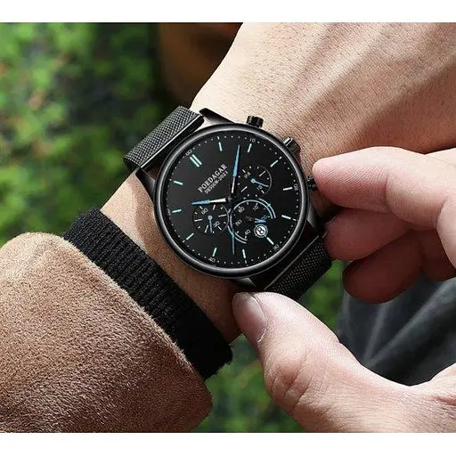 Чоловічий наручний годинник Poedagar Misto (Чорний) - фото 5