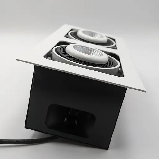 Встраиваемый светильник Skarlat RGL7115-2 2x12W WH+BK 3000K - фото 3