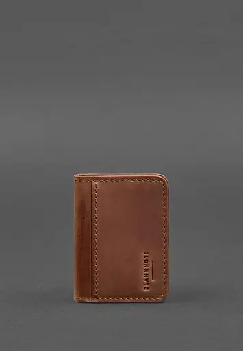 Кожаная обложка для ID-паспорта и водительского заседания 4.1 светло-коричневая Crazy Horse с гербом - фото 2