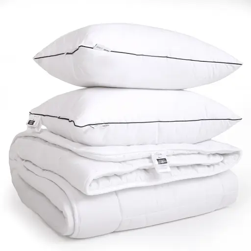 Набір MirSon антиалергенний №9595 Bianco EcoSilk зима ковдра 200х220 см + 2 подушки білий (2200010807219)