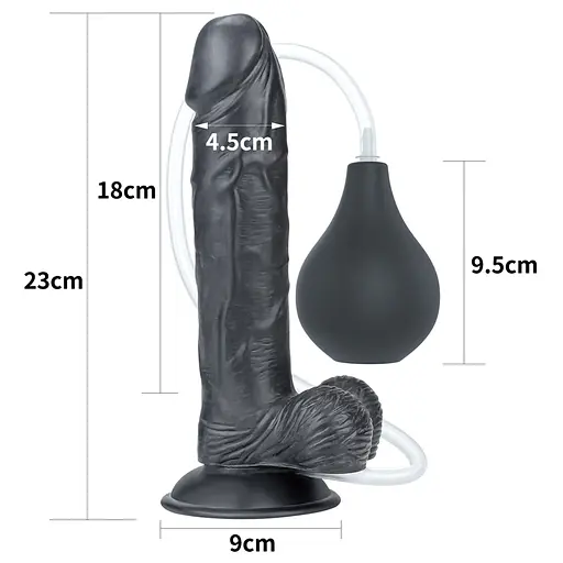 Фалоімітатор LoveToy Squirt Extreme 9 23 см чорний - фото 3