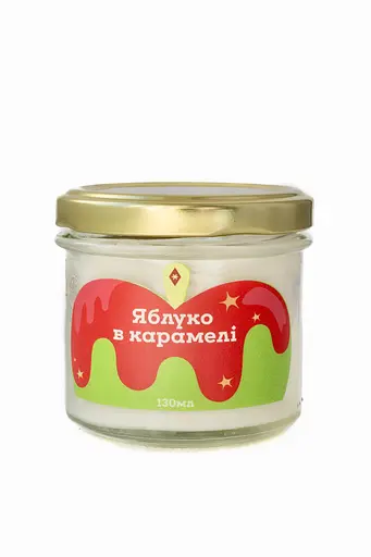 Свічка Яблуко в карамелі 250 мл, 30 год Стандартні (250мл) Соєвий віск - фото 4