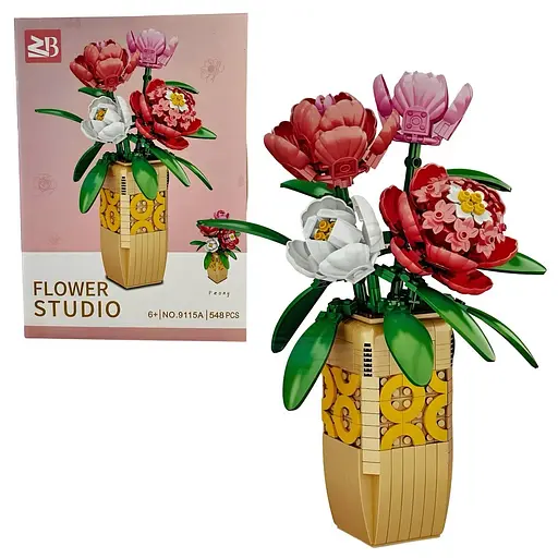 Конструктор Flower Studio Піони у вазі на 548 деталей (9104A)