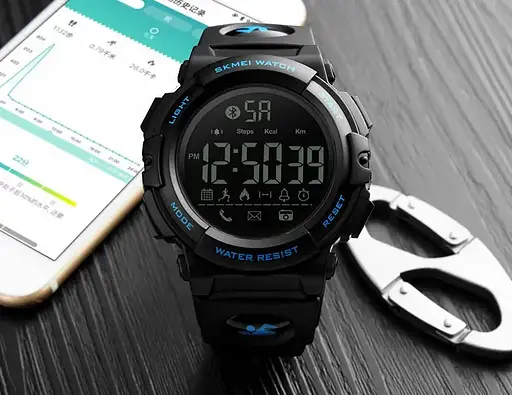 Чоловічий спортивний наручний годинник Skmei 1303 з крокоміром Синій - фото 5