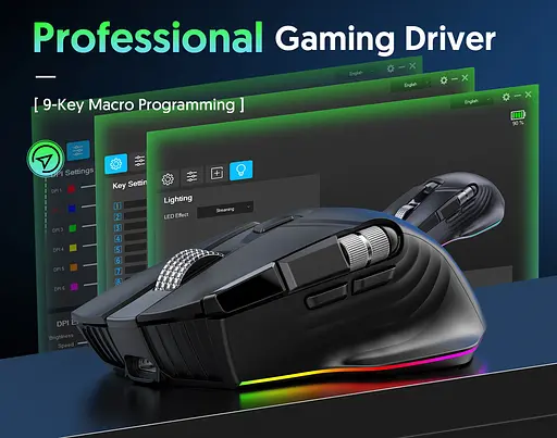Компьютерная мышь MiKESPN W13 E-Sports беспроводная игровая с аккумулятором и подсветкой Bluetooth/Wireless Black - фото 8