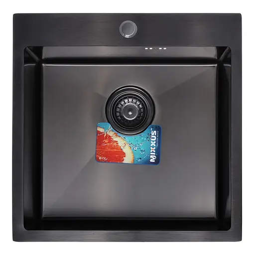 Кухонна мийка Mixxus black MX5050-200x1.0-PVD MX0578, Чорний матовий - фото 1