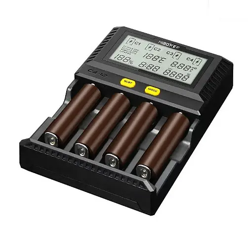 Профессиональное Зарядное устройство Miboxer C4-12 LCD 4 слота для Li-Ion, Ni-Mh и Ni-Cd аккумуляторов - фото 2