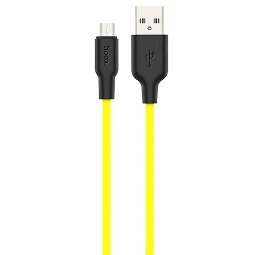Дата кабель Hoco X21 Plus Silicone MicroUSB Cable (1m) Black / Yellow