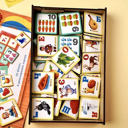 Настільна гра Лото "Абетка і цифри" (ПСД250) PSD250, 48 фішок - фото 2