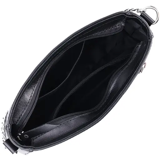 Сумка женская багет Shvigel с цепочкой и съемным ремешком из гладкой натуральной кожи 26.5х15х5.5 см sum0027035 - фото 7