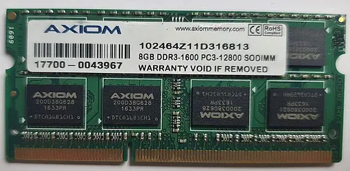 Оперативна пам'ять для ноутбука Axiom SO-DIMM DDR3 8GB 1600MHz PC3-12800 2Rx8 Б/В - фото 2
