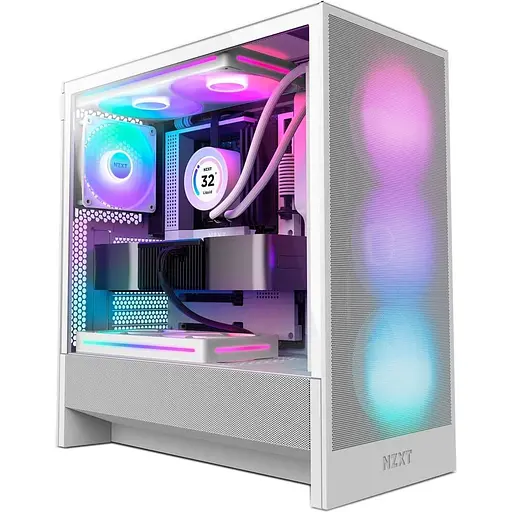 Корпус NZXT H5 Flow RGB без блока питания, белый (CC-H52FW-R1) - фото 1