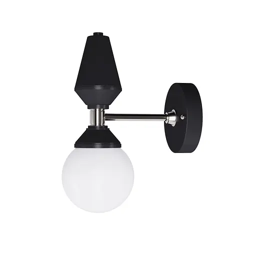 Настінне бра Dome №4 PikArt арт. 6257 Срібний/чорний - фото 1