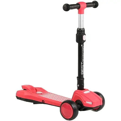 Самокат дитячий Best Scoote складаний 67-79х60х16 см Чорно-червоний 000254954 - фото 1