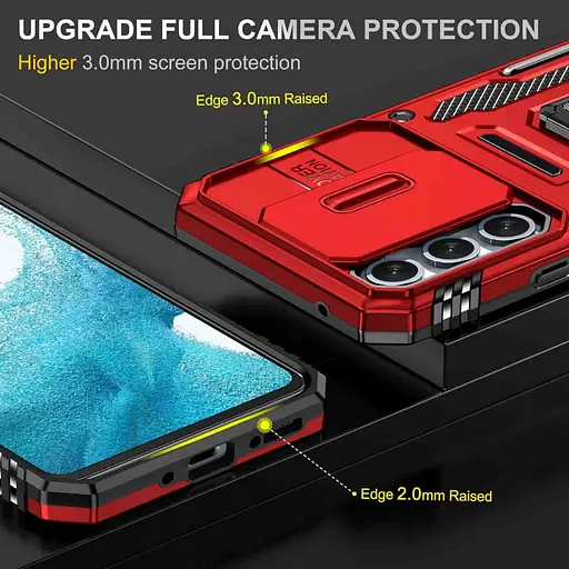 Ударопрочный чехол Camshield Army Ring для Samsung Galaxy A34 5G Красный / Red - фото 6