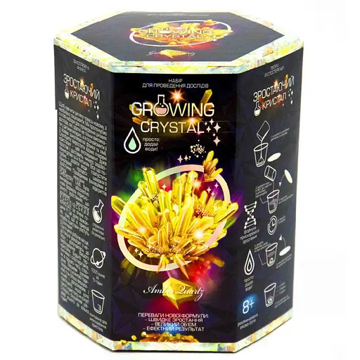 Дитячий набір для дослідів GROWING CRYSTAL Danko Toys GRK-01 укр Amber - фото 1