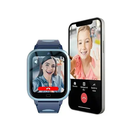 Дитячий смарт-годинник Lemfo D5 з SIM-картою GPS прослуховуванням та відеодзвінком синій 4G ОС Android - фото 5