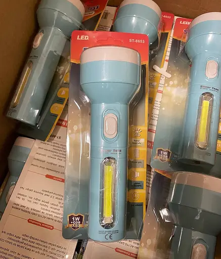 Акумуляторний потужний ручний ліхтар прожектор 2в1 Silver Toss ST-8653 + COB 4 режими Блакитний 88229 - фото 8