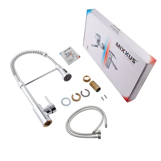 Змішувач для кухні з виливом пружина Mixxus Premium Spring 017 MI6950 Хром - фото 4