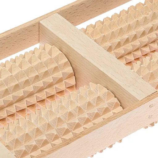 Масажер для ніг дерев'яний зубчастий на 4 ролика 26х13х5.5 см, Woodly 84225 - фото 8