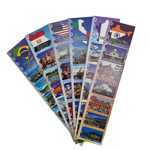 Набір закладок для книг ЗК-01, 6 шт Мандруємо світом