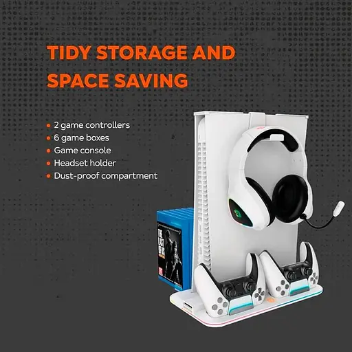 Пидставка для охолодження Canyon CS-5 RGB PS5 Charge White (CND-CSPS5W) - фото 5