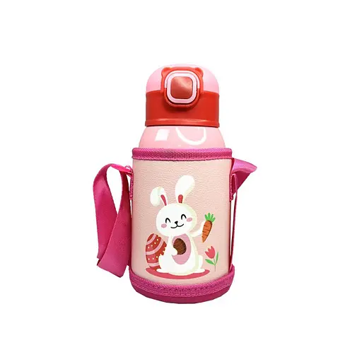 Термос-поильник с силиконовой трубочкой Зайка MGZ-0332, 500 мл