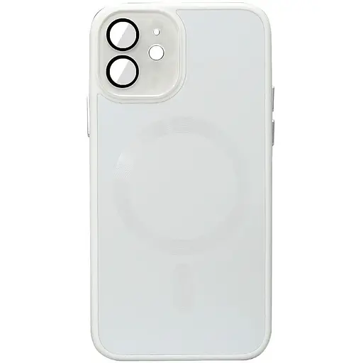 Чохол Epik TPU+Glass Sapphire Midnight with MagSafe для Apple iPhone 12 6.1 Білий/White