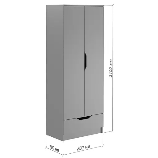 Шкаф распашной MebelStar 2Д1Ш Лилу 80x50x210 см Дуб тахо (MBS-1408) - фото 4