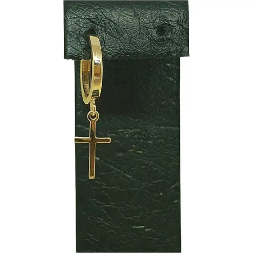 Золотая моносерьга Dear Крестик. 3441