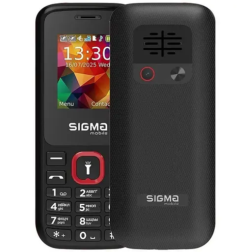 Мобильный телефон Sigma mobile X-style 171 Mini, черный-Red, 2 Mini-SIM + Micro-SIM, дисплей 1.77" цветной (128x160), SC6531E - фото 1