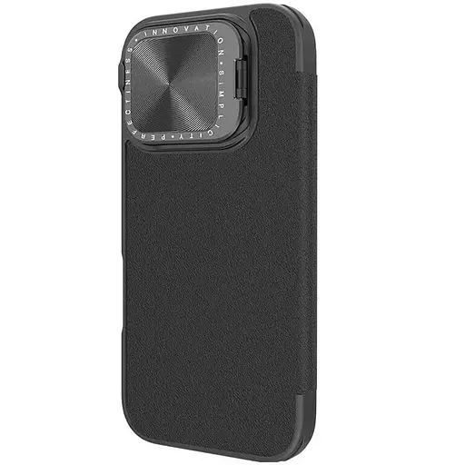 Кожаный чехол-книжка Nillkin Qin Prop Plain Camshield для Apple iPhone 16 Pro 6.3 Classic Black - фото 3