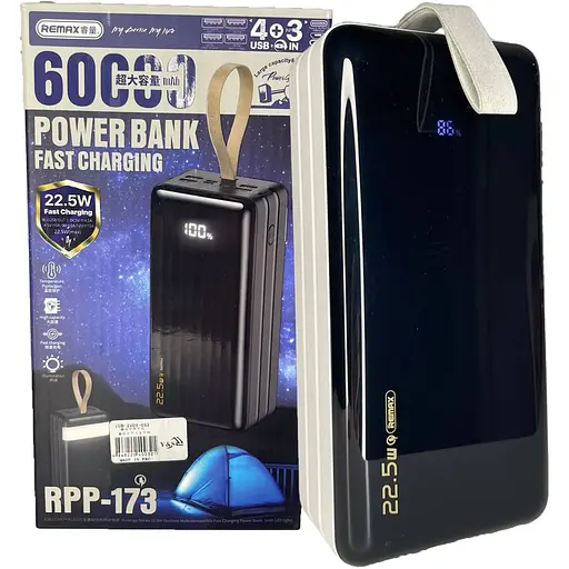 Power bank Remax 60000mAh. Універсальна мобільна батарея. Потужний повербанк - фото 2