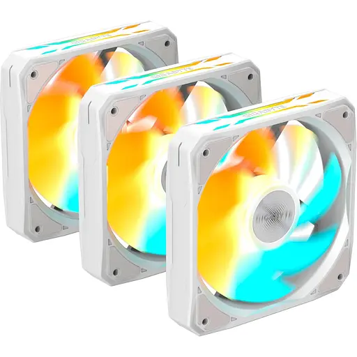 Вентилятор Gigabyte EZ CHAIN 120мм FAN 120 3-Pack White (GP-GBT EZFAN1203 ICE) - фото 1