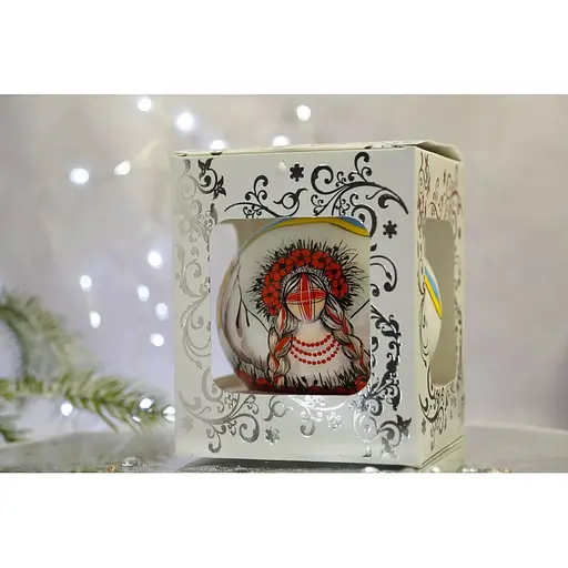 Ялинкова прикраса Санта Шоп Мотанка-Берегиня з маками скло (4820001112467) - фото 4