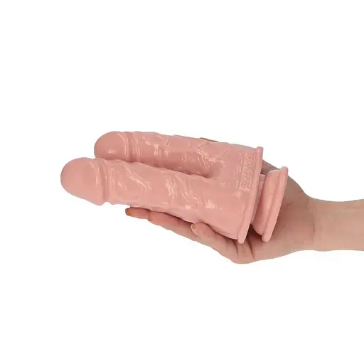 Подвійний фалоімітатор Toyz4lovers Caino e Abele, 15.5 см (тілесний) - фото 6