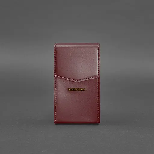 Вертикальна жіноча шкіряна сумка Mini поясна / кроссбоді бордова - фото 9