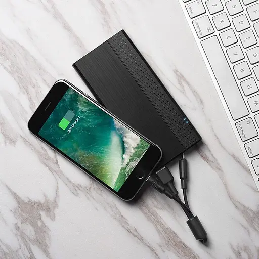 Зовнішній акумулятор Hoco J33 10000mAh з кабелем у комплекті чорний - фото 4