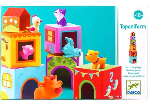 Настольная игра Djeco Топанимо ферма (6 кубиков + 6 животных) (Topanifarm) (DJ09108) - фото 2
