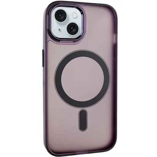Чохол Epik TPU+PC Lily with MagSafe для Apple iPhone 15, 6.1 Dark Purple - фото 1