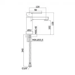 Змішувач для раковини картридж Energy Saving Paffoni Ringo без донного клапана black matt RIN071NO-ES, Чорний матовий - фото 10