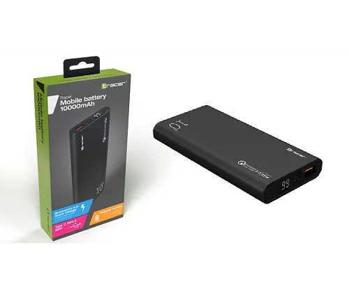 Зовнішній акумулятор Powerbank Tracer 10000 mAh PD20W+QC3.0 алюмінієвий корпус (Чорний) - фото 5