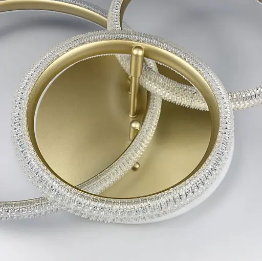 Современная светодиодная люстра на 3 кольца в золотистом корпусе с акрилом, имитирующая фактурный хрусталь Ст. A 77065/3B RGB SG | Line F - фото 8