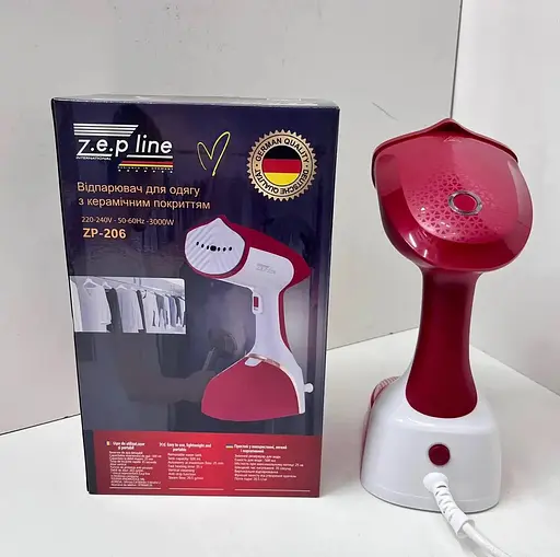 Ручний вертикальний відпарювач Zepline ZP-206 з керамічним покриттям 3000 Вт для одягу 4500 мл Червоний - фото 8