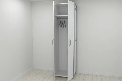 Шкаф Гардероб Уни секция 6 серии Конект Ferrum-decor 220x60x50см Серый металл ДСП Белый 16 мм (FRD-104575)