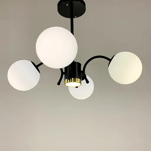 Стильная потолочная люстра на 4 плафона в черном корпусе Line.F K 19/4 BK - фото 6