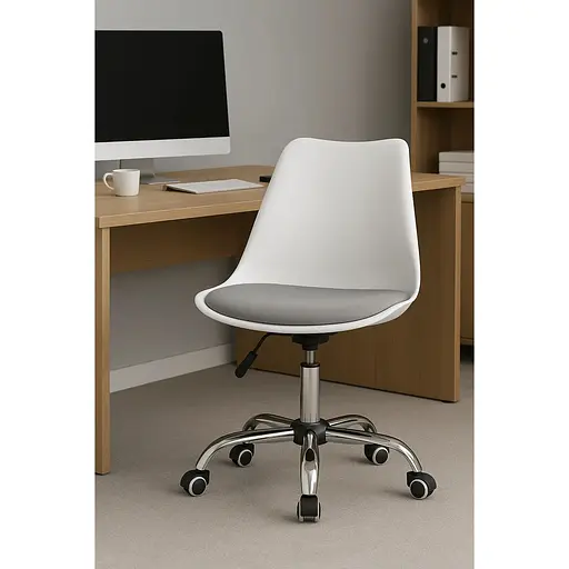 Офисное кресло Leobert Alba бело-серый - фото 2