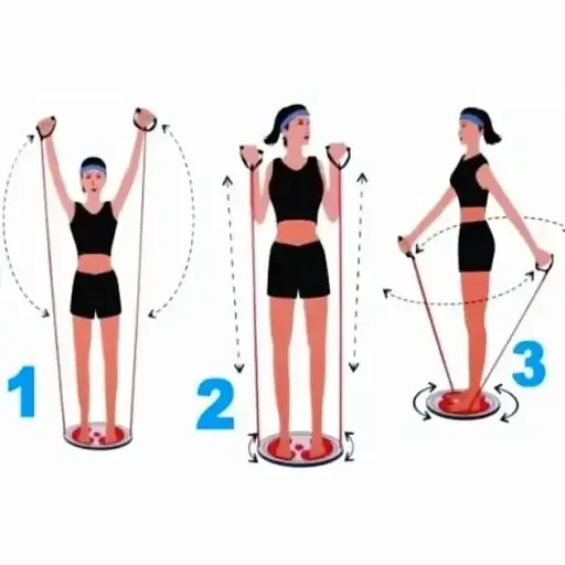 Диск здоров'я з еспандерами для талії, гімнастичний тренажер для схуднення з масажною поверхнею зелений - фото 5