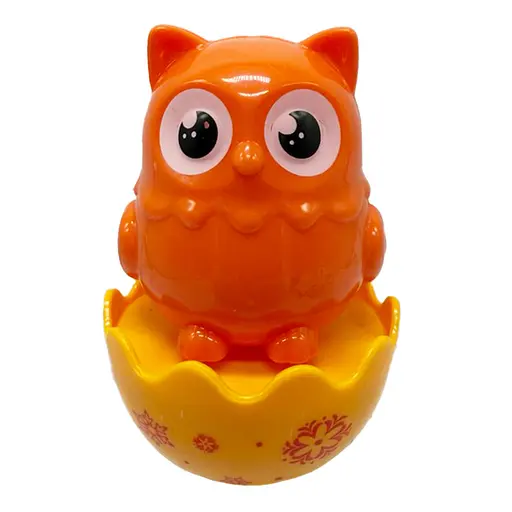 Дитяча неваляшка "Папуга" Bambi 657-55(Orange) 7,5 см, брязкальце - фото 1